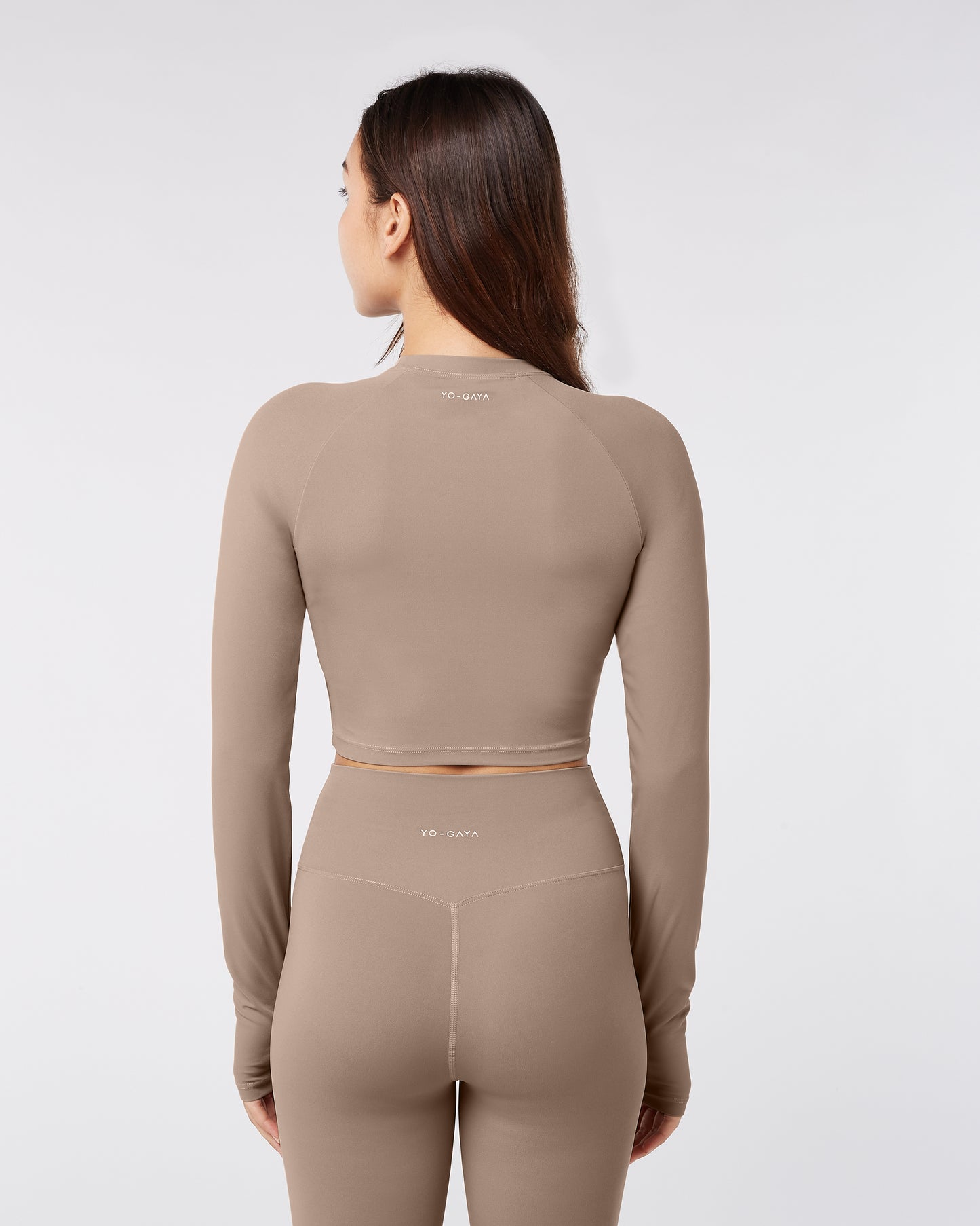 Long Sleeve Crop Top - Sandy Beige