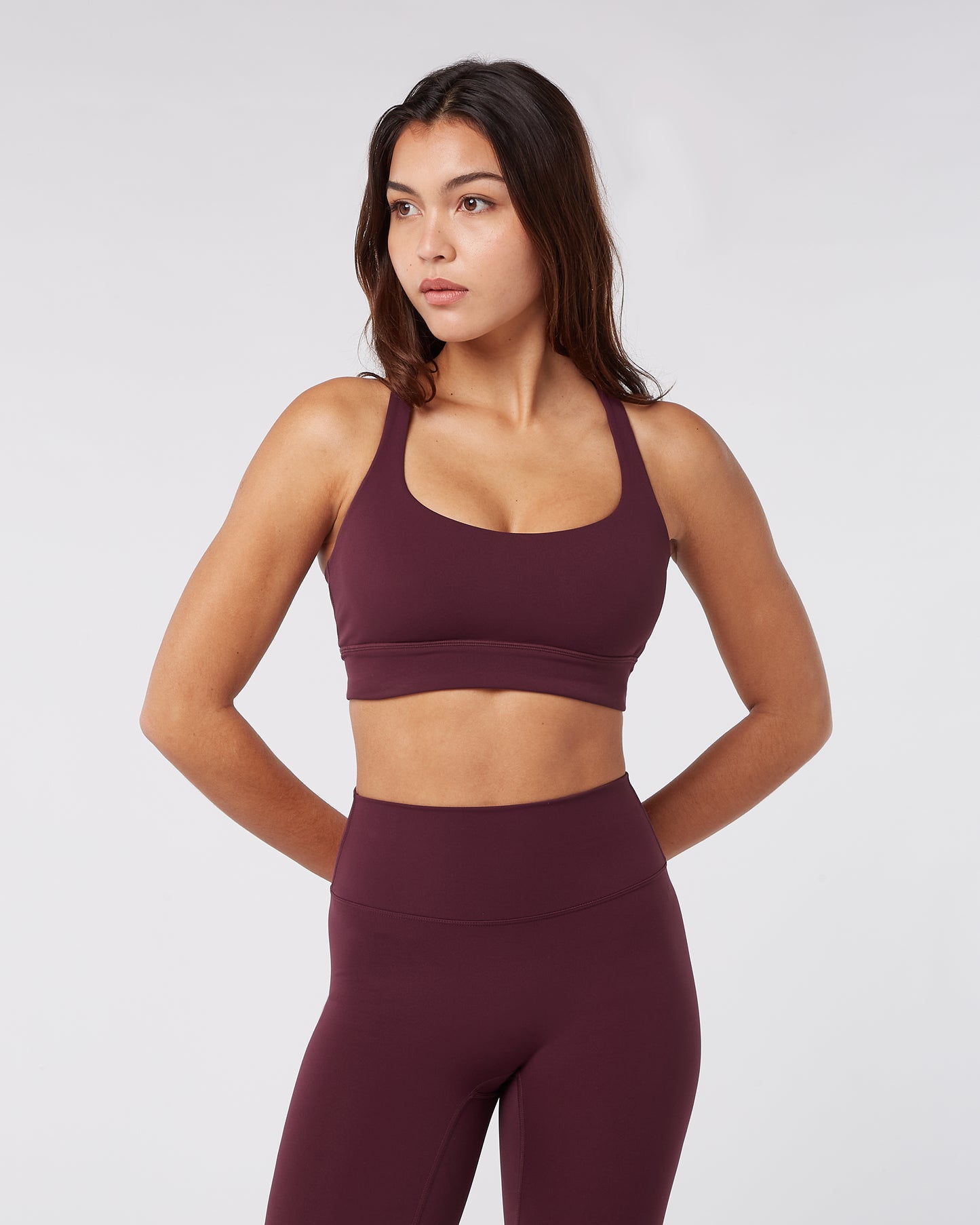 Cross Back Bra - Midnight Red