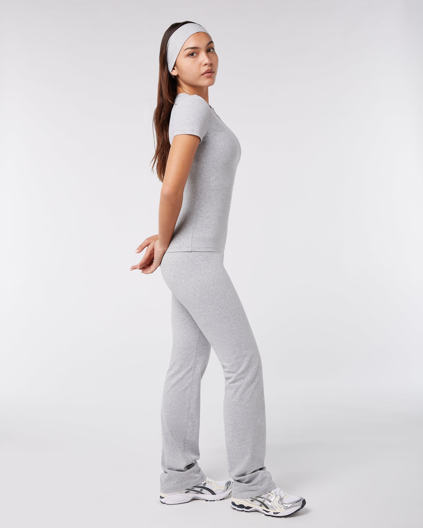 Lounge Short Sleeve Top - Grey Melange