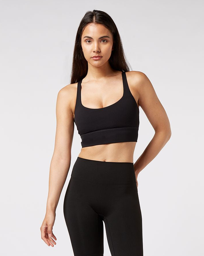 Cross Back Bra - Black