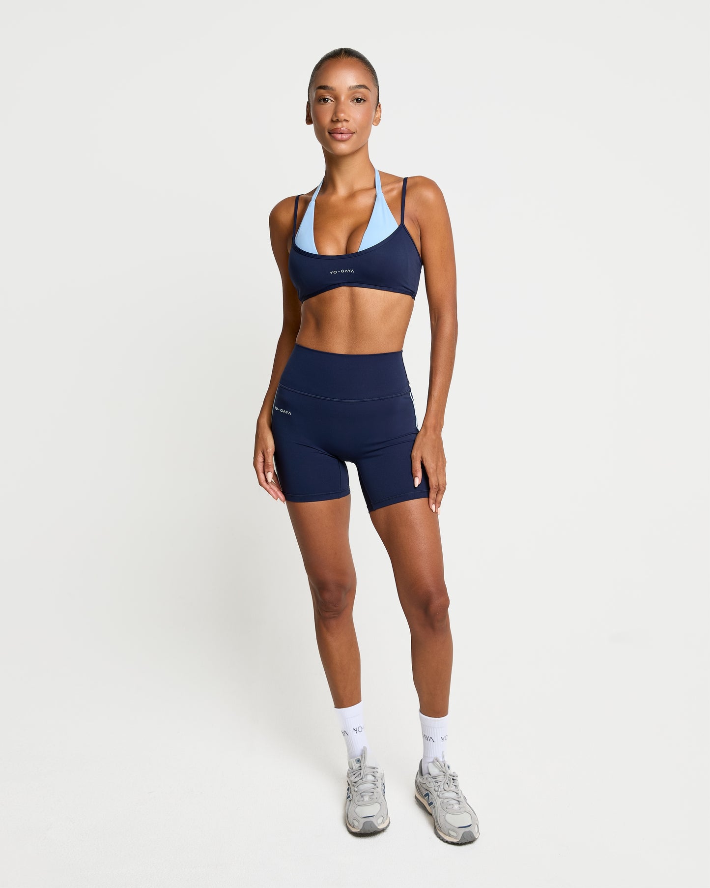 Stripe Sculpt Shorts - Navy Blue